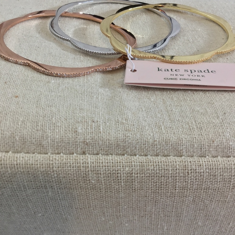 🎉HP🎉 3PC Kate Spade Slender Scallop Bangle Set - Picture 2 of 7